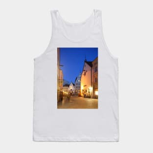 Olde Hansa House, Lower Town, Old Town, at dusk, Tallinn, Estonia, Europe Tank Top